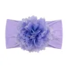 Baby Chiffon Blumen Stirnband Turban Einfarbig Neugeborenen Elastische Haarbänder Blume Nylon Stirnband Mädchen Haar Zubehör