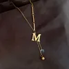 Pendant Necklaces 2021 Classic M Letter Titanium Steel Short Necklace For Woman Korean Fashion Jewelry Girl's Sexy Clavicle Neck Chain