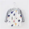 Baby Kids Toddler Long Sleeve Scarf Waterproof Art Smock Feeding Bib Apron Infant Boys Girls Burp Cloth Banana Bibs 2484 Q2