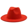 Basker fedoras stora brim hattar för kvinnor brittisk stil vintage dam platt jazz cap höst vinter kvinnor filt hatt