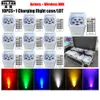 10XLOT WITH Charging road case DJ Freedom HEX6 stage lights Wireless DMX Led par wash uplight RGBWYP 6 IN 1