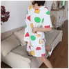 Pijama Sin Chan Ensembles de pyjamas pour femmes pour femmes Summer Sinchan Costumes de nuit avec shorts Vêtements de maison Pyjama 210809