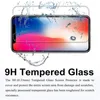 iPhone 13 12 Pro Max X XS XR 5 5S SEのパンツのガラスのための携帯電話のスクリーンプロテクターは、紙のパックが付いているミニ11 7 Plus 8 6 6 Sの保護フィルム