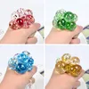 5,0 cm squishy boll fidget leksak glitter pulver vatten pärlor mesh squish druvkul anti stress pressar bollar stress lättnad dekomprimering leksaker ångest avlastare