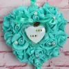 Dekorativa blommor kransar 1st Romantic HeartShape Rose Wedding Decor Valentine039S Day Gift Ring Bearer Pillow Cushion Pin4269244