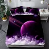 Conjuntos de cama 3D Galaxy Duvet Capa Colorido Starry Starry Starry Space Céu Céu claro Impresso Colcha para crianças