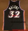 100% Sömda Karl Malone Basketball Jersey Mens Women Youth Number Name Jerseys XS-6XL