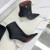 High Heels Ankle Boots Women Genuine Leather Modern Boot Female Clear Crystal Cup Heel Shoes Sexy Short Shoe Woman