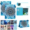 Cartoon Lederen Gevallen voor Ipad 10.2 10.5 Pro 11 Air4 10.9 Air Air2 5 6 8 Mini 1/2/3/4 / 5 Tiger Cat Sea Ocean Kant Tower Flower Flip Cover