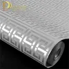 Grey Silver Black And White Modern Geometric Lattice Embossed Texture 3D Wallpaper el Study Background Decor Wall Paper 210722