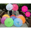 1 stks Chinese kunst paraplu bamboe frame zijde parasol voor bruiloft verjaardagsfeestje bruid bruidsmeisje handgeschilderde bloemontwerp 210721