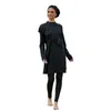 Costumi da bagno Costume da bagno nero per costumi da bagno Burkini moda musulmana Costume da bagno donna manica lunga in tre pezzi