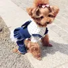 Pet Dog Jumpsuits kombinezon sukienki szczeniąt 100�wełniane ubrania dla małych psów koronkowe z kapturem z kapturem wiosna/jesień chihuahua pudle 210401