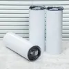 Sublimação em branco branco parede dupla aço inoxidável copo de vácuo transferência de calor supplier 20oz 30oz tumblers magros retos