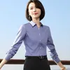 Naviu Camicia Professionale Primavera Donna Manica Lunga Slim Scollo a V Camicette Ufficio Donna Affari Abiti da lavoro Top 210604