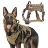 Military Tactical Harness Harness Vest Dog K9 Hang Vest de Travail Nylon Bungee Laisse Formation En cours d'exécution pour les gros grands chiens 210729