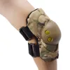 Tactical Protective Brace Protector Knee Pads Elbow Pads Set Combat Airsoft Protective Pads Multicam Genouillere Sport Injury Q0913