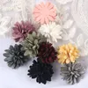Dekorativa blommor kransar 10 stycken chiffongrosa blomma simulering handgjorda DIY hantverk barn hårnål dekoration kläder accessorie