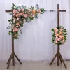 Decoratieve bloemen kransen 50cm bruiloft bloem muur rij pografische display levering zijden pioenrozen rose kunstmatige decor ijzeren boog achtergrond