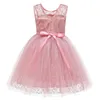 Fleur enfants fille mariage dentelle broderie s robe princesse fête sans manches formelle bal petit bébé anniversaire 210508