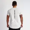 Muscleguys бренд одежды спортивные залы футболка мужская фитнес футболка хлопчатобумажная футболка мужская бодибилдинг летние топы тонкий подходит футболка 210421