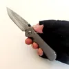 限られたカスタムバージョンChris Reeve Knives Immosi TC4チタニウムハンドルダマスカス折りたたみ式ナイフPerfect Pocket EDC屋外機器戦術キャンプ狩猟ツール