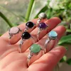 Wedding Rings Wire Wrapped Crystal Reiki Healing Stone Natural Amethysts Agates Pink Quartz Fashion Women Party Jewelry3955884