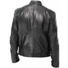 2021 Autumn Male Leather Jacket Plus Size Black Brown Mens Stand Collar Coats Leather Biker Jackets Motorcycle Leather Jacket 415