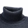 Свитер мужская зимняя водолазка толщиной теплый свитер бренд мужские свитера стройные подходят пуловер мужской трикотаж мужской двойной воротник