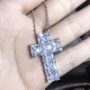 Cross Pendant Multi Style 925 Sterling Silver Pave White CZ Diamond Iced Out Clavicle Necklaces Gift234x