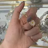 Foxanry Anelli margherita addensati in argento sterling 925 per donna Nuova moda creativa Francia Fiori placcati oro Regali gioielli per feste