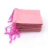 Velvet Drawstring Pouch Bag/Jewelry Bag Christmas/Wedding Gift Bags Black Red Pink Blue 4 Color Wholesale 100pcs 5x7cm