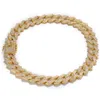 Glacé Miami chaîne à maillons cubains hommes chaînes en or Rose épaisse Moissanite chaîne collier Bracelet mode Hip Hop bijoux 248l