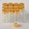 50pcs 10ml Glass Bottles Aluminium Screw Golden Cap Empty Transparent Clear Liquid Gift Container Wishing Bottle Jarsgood qty