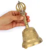Oggetti decorativi Figurine 100% ottone Artigianato Grande campana a mano incisa Produce suono forte e chiaro Meditazione scolastica Chiesa Bronzo B