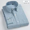 ブランドデザイナー100％コットンオックスフォードメンズシャツ高品質のストライプビジネスカジュアルソフトドレスソーシャルシャツレギュラーフィットオスSH