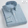 Brands Designer 100% Cotton Oxford Mens Shirts High Quality Striped Business Casual Soft Dress Social Shirts Regular Fit Male Sh