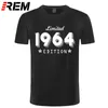 1964 Begränsad utgåva Gulddesign Mäns Svart T-shirt Cool Casual Pride T Shirt Men Unisex Fashion Tshirt Löst Storlek 210629