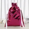 24*32cm Christmas Gift Packaging Bags Food Grade Aluminum Foil Cookies Candy Chocolate Pouch Drawstring Santa Ek Snowman Accessories Storage Bag