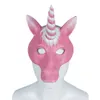 Katt joker halloween karneval vuxna cosplay mjuk pu skum djur avtagbar horn unicorn mask