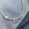 Handgjorda smycken personifierade skräddarsydda halsband för kvinna vit pärlor skal hjärta hängsmycke choker kreativ gåva söt trend