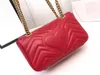 Klassisk högkvalitativ lyxdesigner väskor handväska handväska två g marmont vågmönster damer mode messenger axelväska handväskor gratis skepp