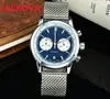 Dwa oczy Sub Dial Work Mens Full Funkcjonalne Zegarki Kwarcowe Skórzane Szafir Wodoodporny Kalendarz Luxury Moda Klasyczne Wodoodporne Mężczyźni Daydate Wristwatch