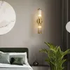 Lámpara de pared nórdica de lujo El Villa pasillo de cristal pasillo creativo dormitorio cabecera sala de estar luz decoración espejo