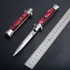 9インチのACKレッドゴッドファーザースティレットマフィア水平折りたたみナイフ自動ポケットナイフEDCツール