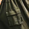 Cargo Rock Frauen Taschen Kordelzug Vintage Hohe Taille Midi Frau Armee Grün Harajuku s Plus Größe Saias 210506