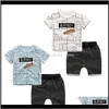 Sets Baby Maternity Drop Delivery 2021 Summer Baby Boy Clothes Kids Short Sleeve Tshirtshorts 8Pcslot Letter Pattern Boys Children Clothing S