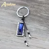 Anslow Brand Wholesale Jewelry Crystal Handmade Leather Handbag Key Chains Rings For Women Female Key Accessories LOW0016KY G1019