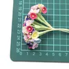 96 teile / los Mini Papier Rose Blume Blumenstrauß für Haus Hochzeit Dekoration Weihnachten DIY Scrapbook Girlande Kranz Handwerk Gefälschte Blumen 210624