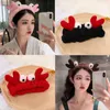 Cute Cartoon Headband Funny Crab Big Eyes Headbands Cozy Soft Elastic Hairband for Women Wash Face Makeup Hair Accessories